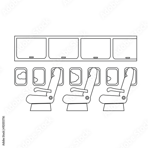 Airplane cabin seats air transportation