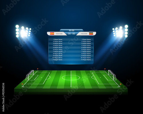 vector soccer field with scoreboard,vector