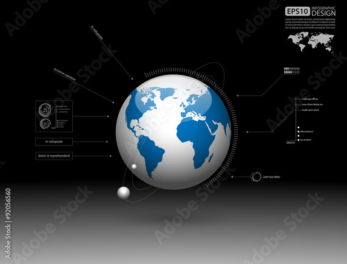 Modern infographic global template,Vector