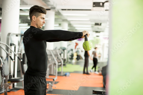 Young man training in the gym