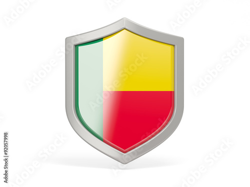 Free Download Shield icon with flag of benin - GFXLoad