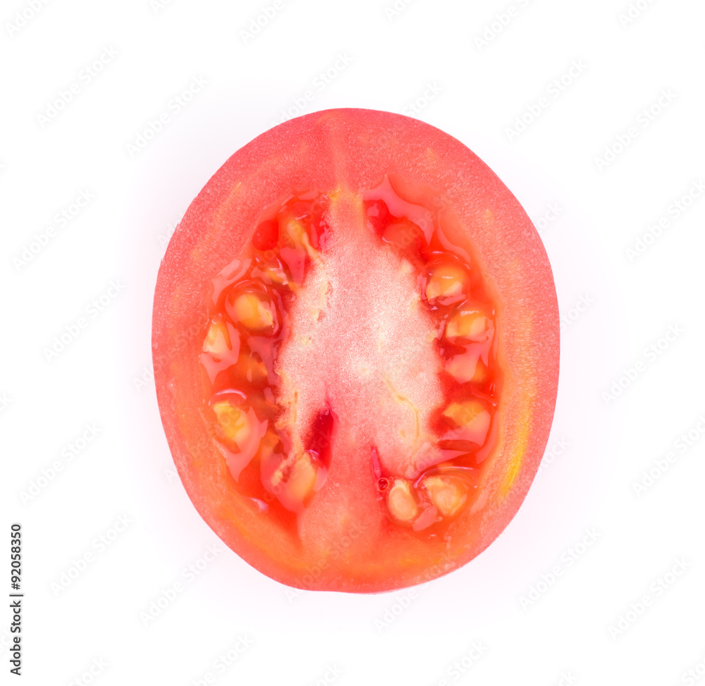 half tomato isolate on white background half tomato isolate on white background