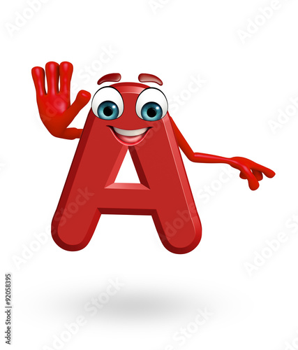 Cartoon Character of alphabet A