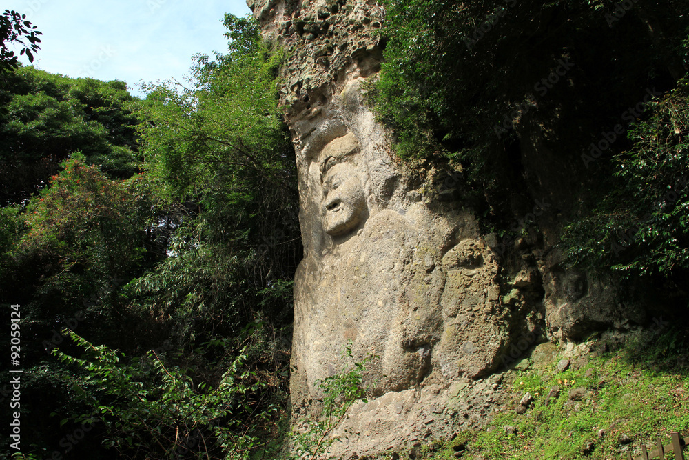 熊野磨崖仏の不動明王像 熊野磨崖仏の不動明王像