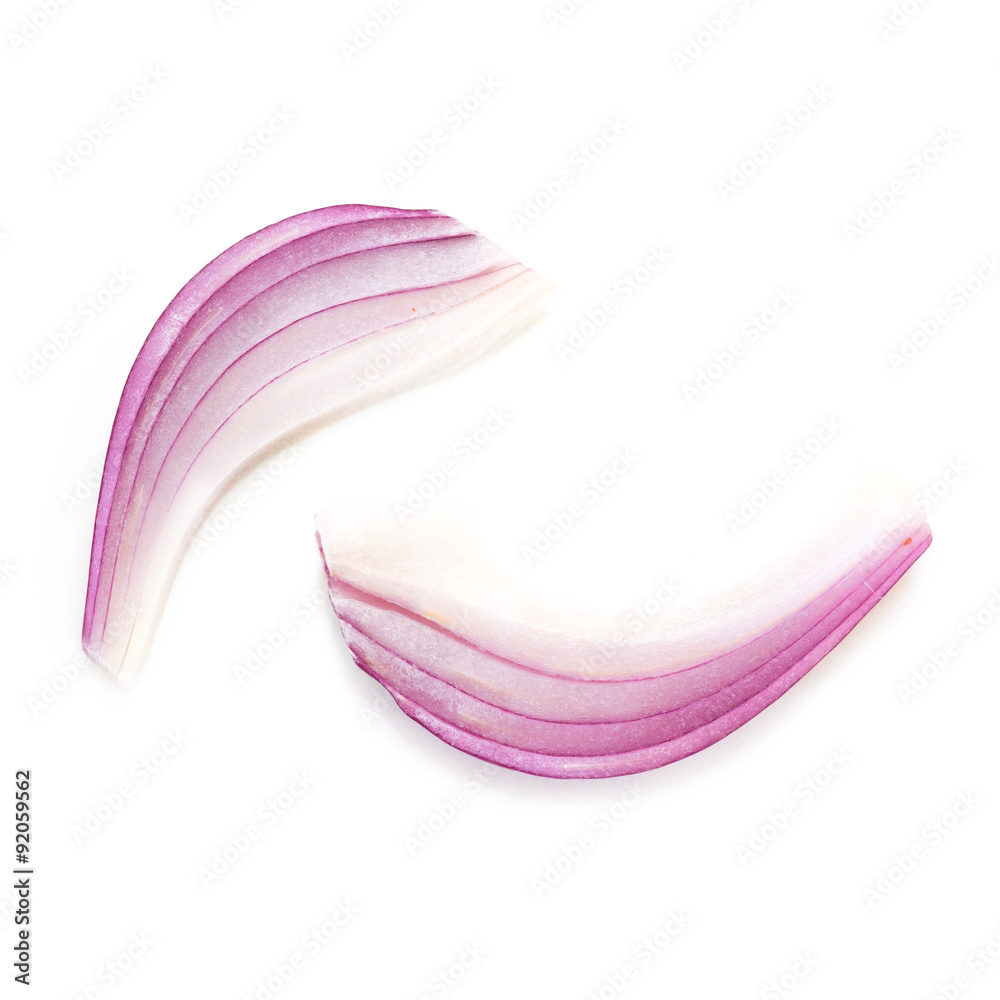 Fototapeta premium Curve of Shallots isolated on white background