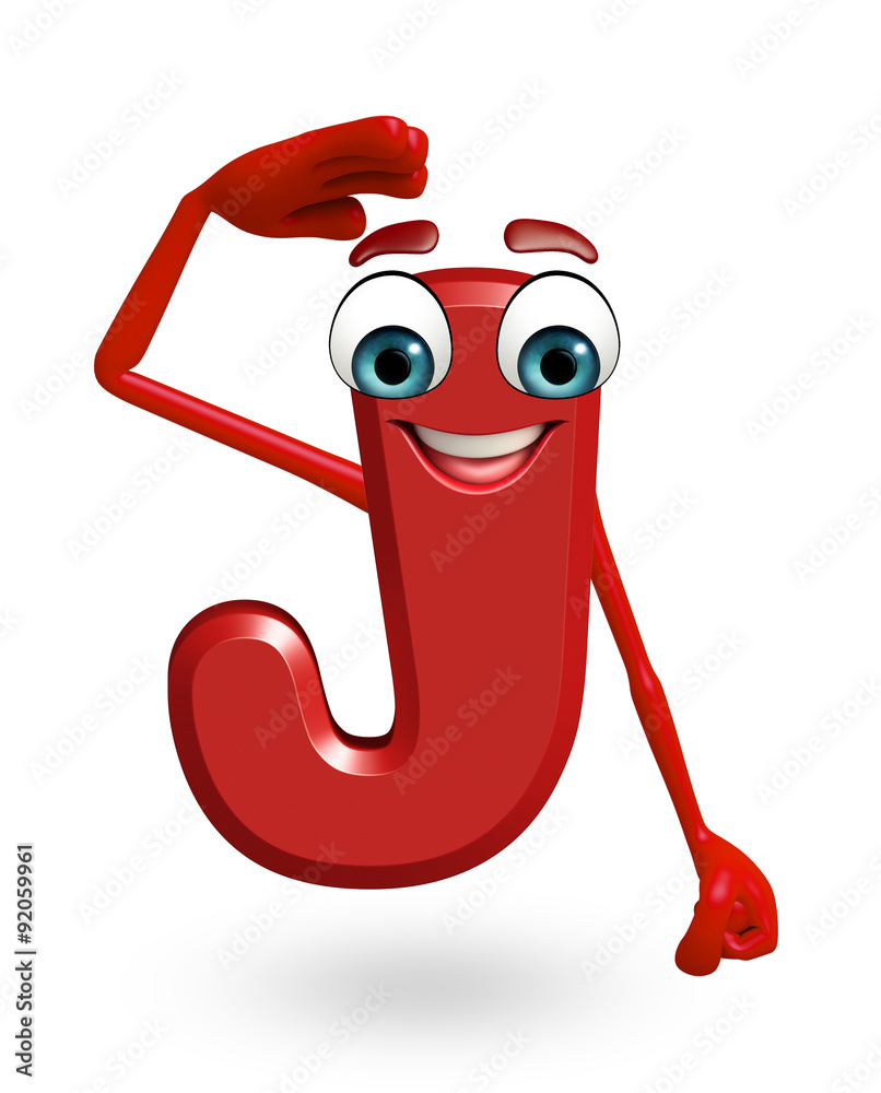 Cartoon Character of alphabet J