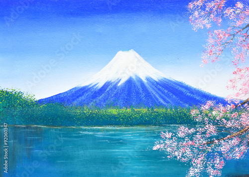 Fuji mountain oil painting 
