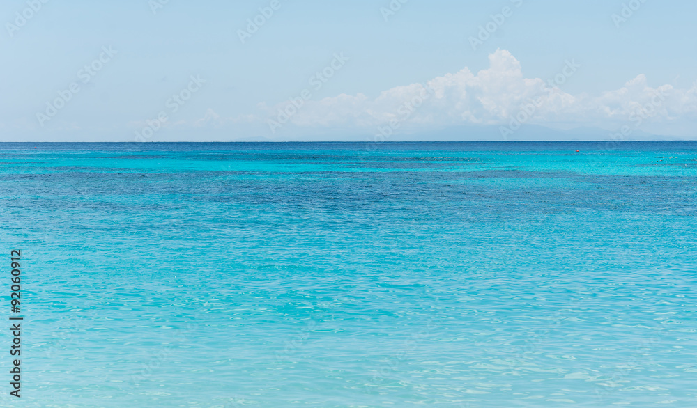 blue sky and water of ocean