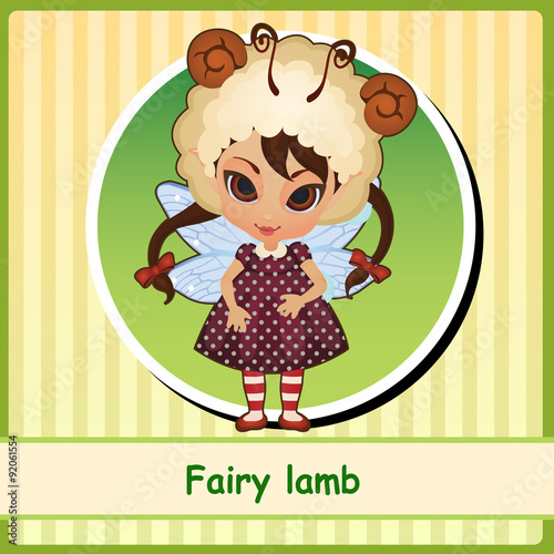 Fairy lamb - cute girl in brown dress