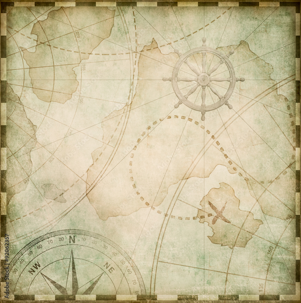 old abstract pirates map stylization
