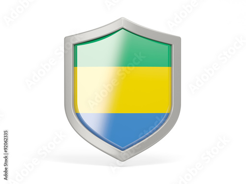 Free Download Shield icon with flag of gabon - GFXLoad