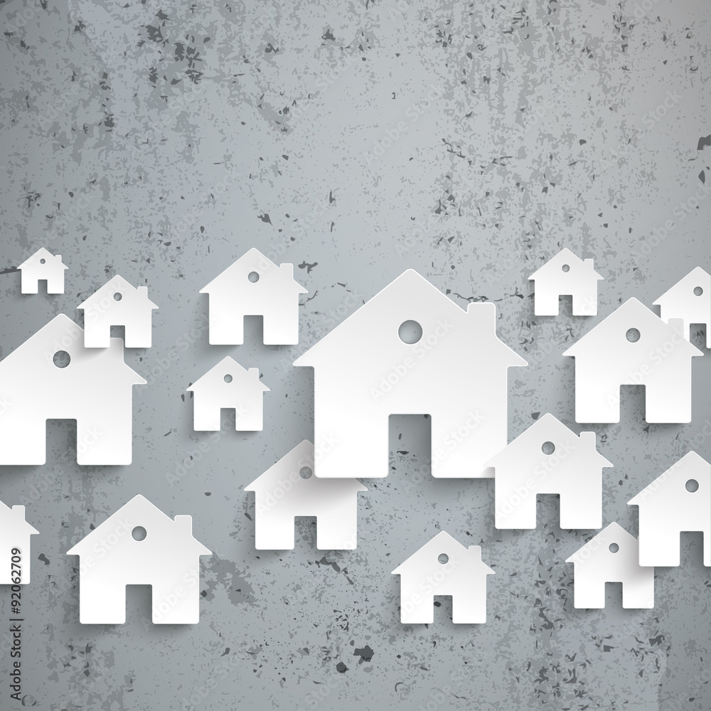 Fototapeta premium White Paper Houses Concrete