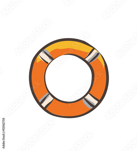 Illustration of doodle lifebuoy