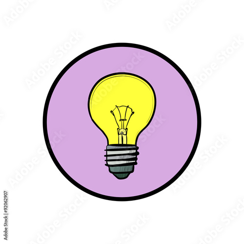 Illustration of modern flat design with yellow light bulb