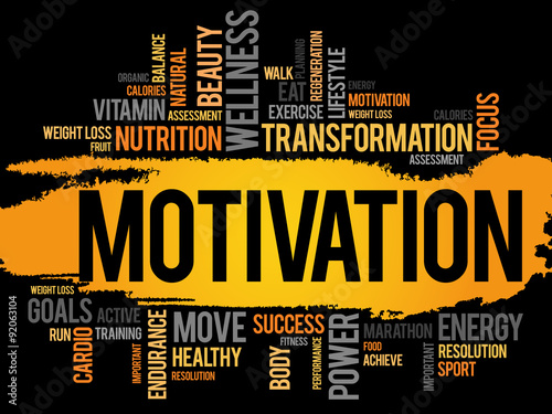 MOTIVATION word cloud, fitness, sport, health concept