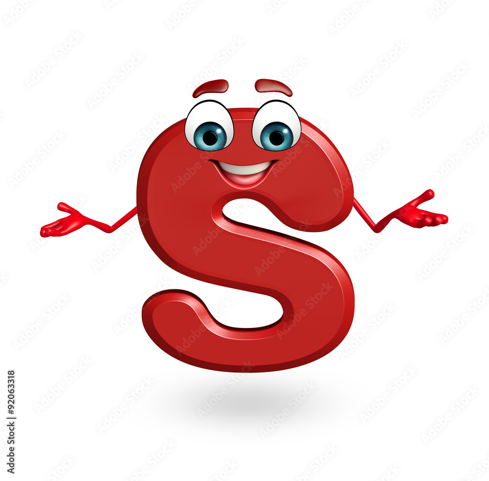 Obraz premium Cartoon Character of alphabet S