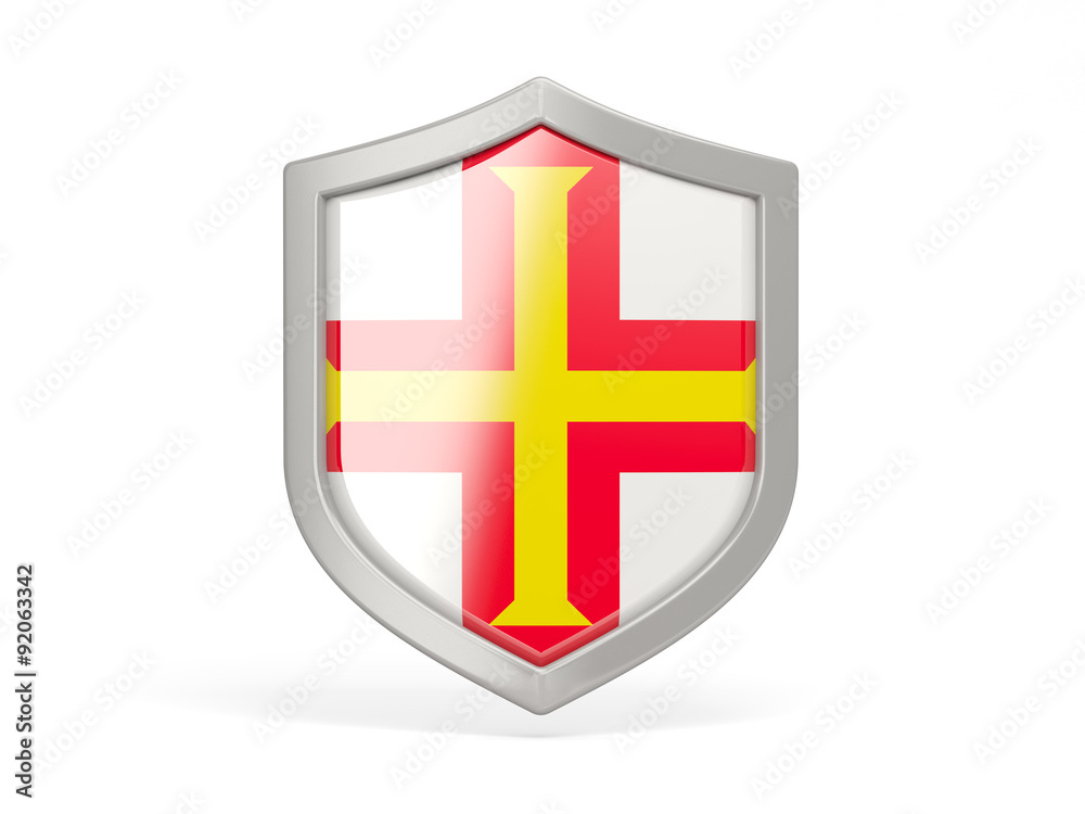 Shield icon with flag of guernsey