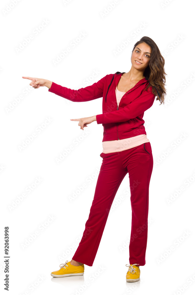 Woman in sport concept isolated on white Woman in sport concept isolated on white
