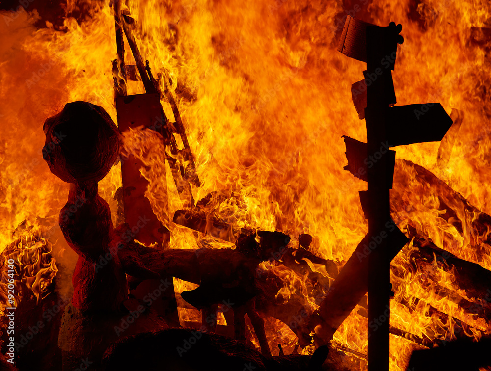 Fallas fire burning in Valencia fest at March 19 th Fallas fire burning in Valencia fest at March 19 th