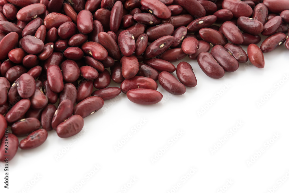 red beans on white background red beans on white background