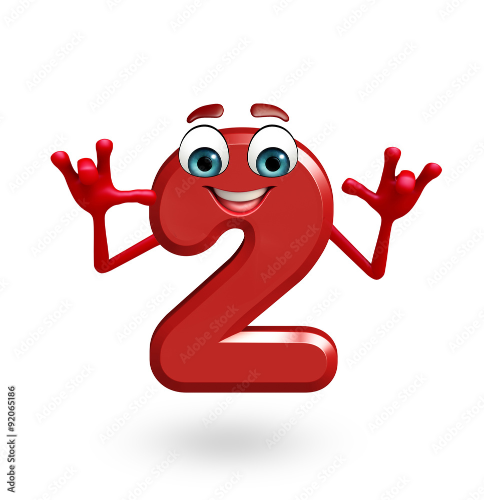Obraz premium cartoon character of two digit with