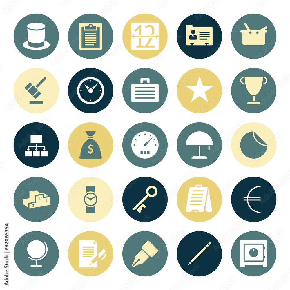 Flat design icons for business Flat design icons for business