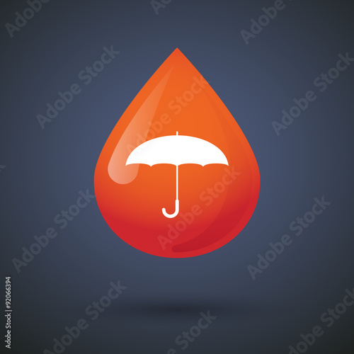 Blood drop icon with an umbrella