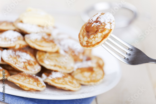 Dutch food: 'Poffertjes' or little pancakes