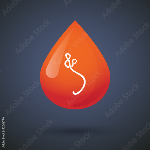 Blood drop icon with  an ebola sign