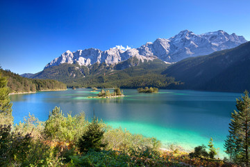 Deken met foto Meer Eibsee met uitzicht op de Zugspitze  © Jenny Sturm