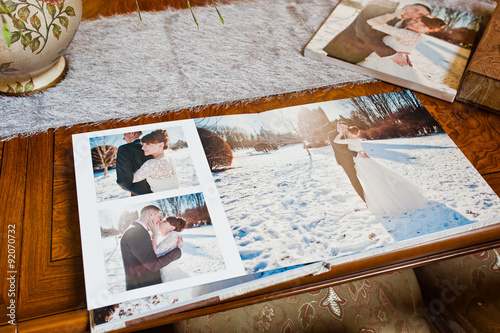 textile wedding photo book and album