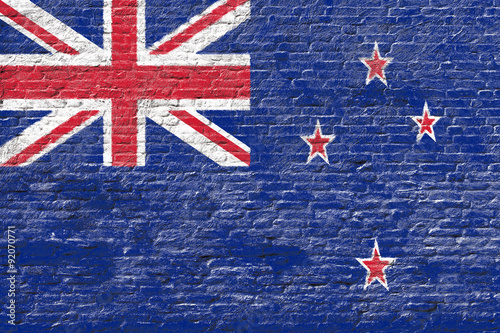 New Zealand - National flag on Brick wall