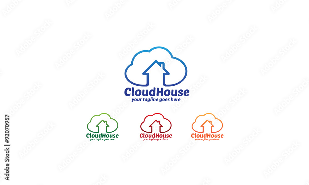 Cloud Icon, Cloud House Logo Template Cloud Icon, Cloud House Logo Template