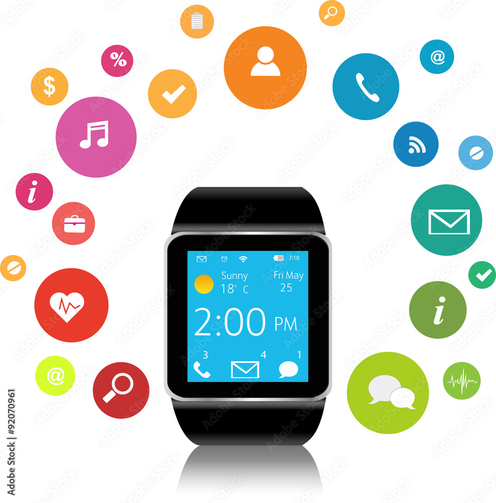 Smartwatch and Application Icons Smartwatch and Application Icons
