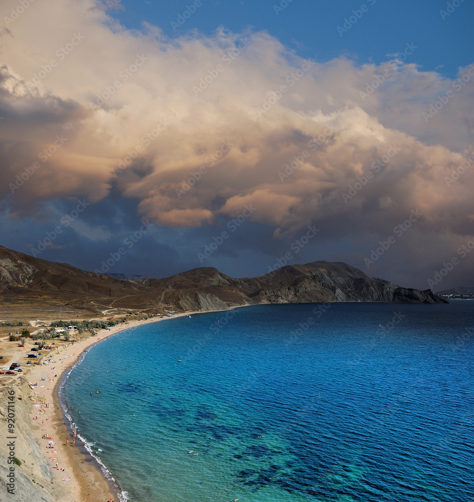 Quiet Bay, the end of the season. Black sea coast, Crimea.