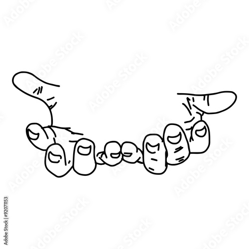 illustration vector doodles hand drawn human hand with space tha