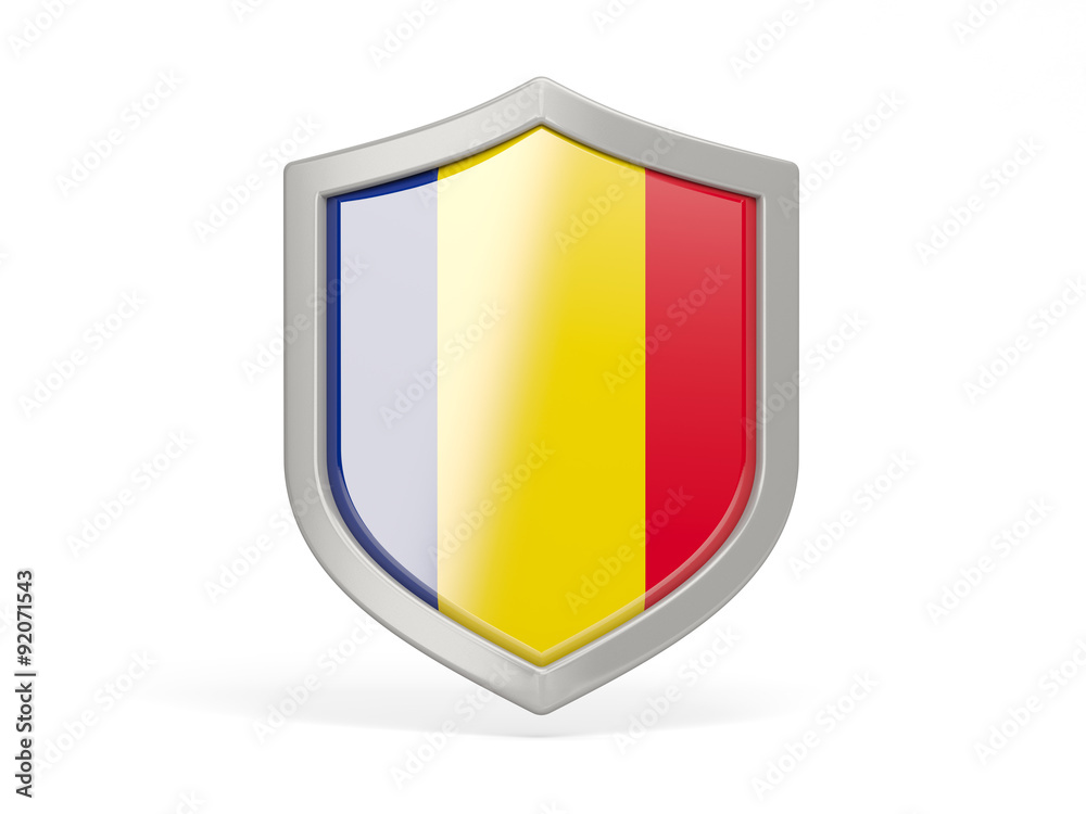 Fototapeta premium Shield icon with flag of romania