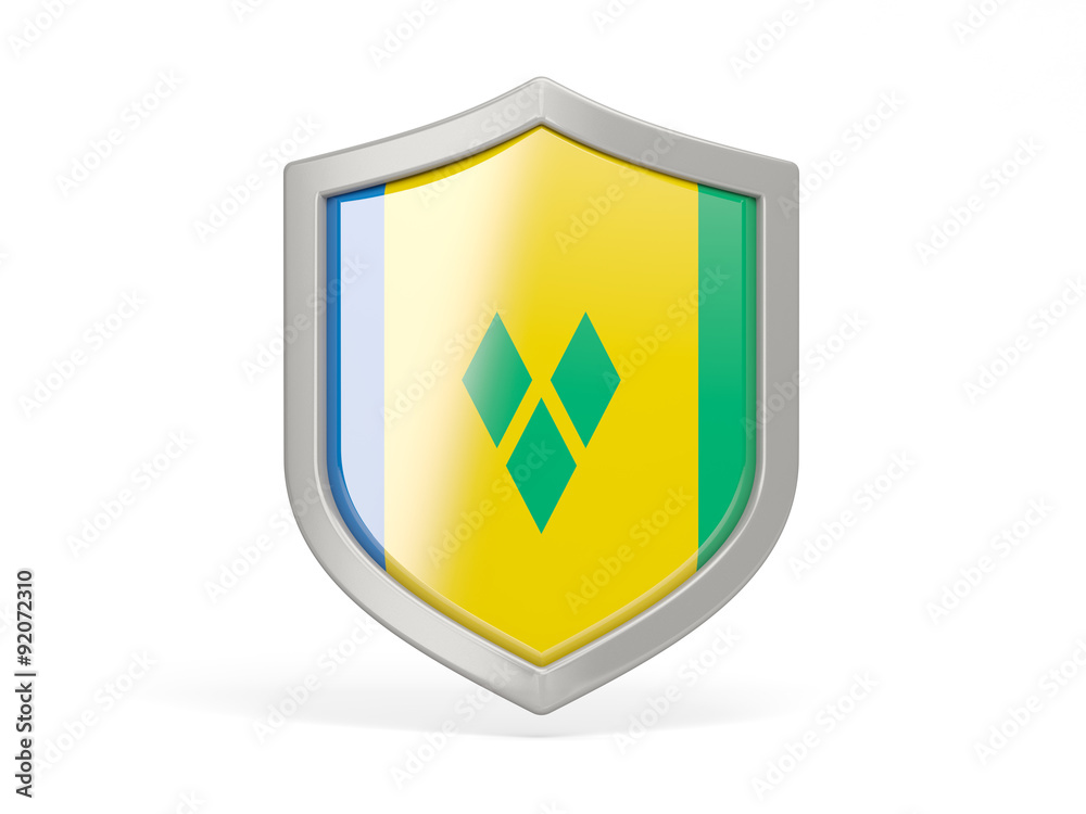 Shield icon with flag of saint vincent and the grenadines Shield icon with flag of saint vincent and the grenadines