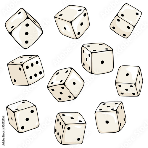 Vector Set of Cartoon Dices
