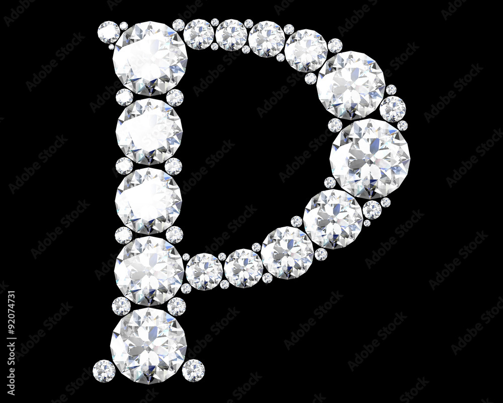 diamond letters with gemstones