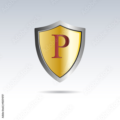 Vector shield initial letter P