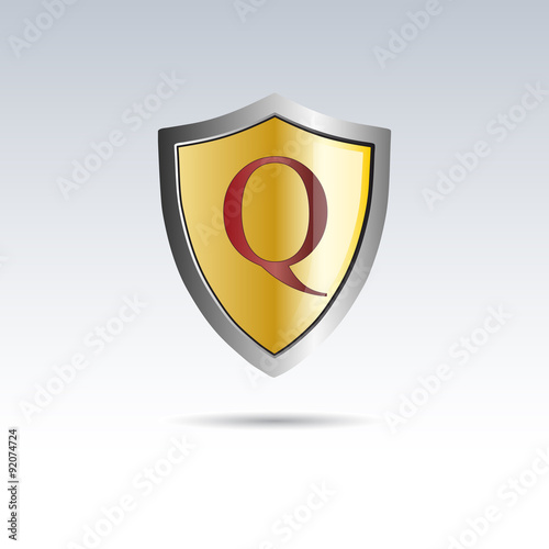 Vector shield initial letter Q