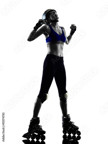 woman in roller skates silhouette