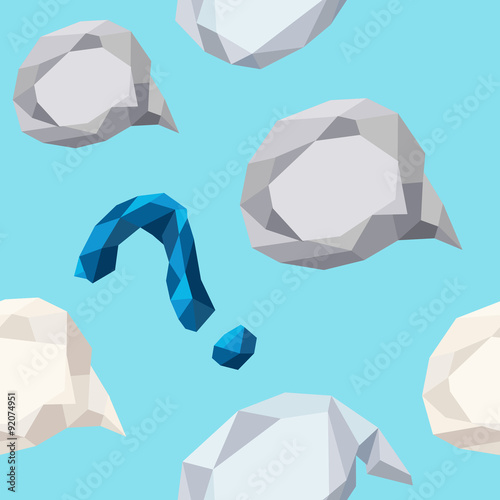 Polygonal Question and bubbles background