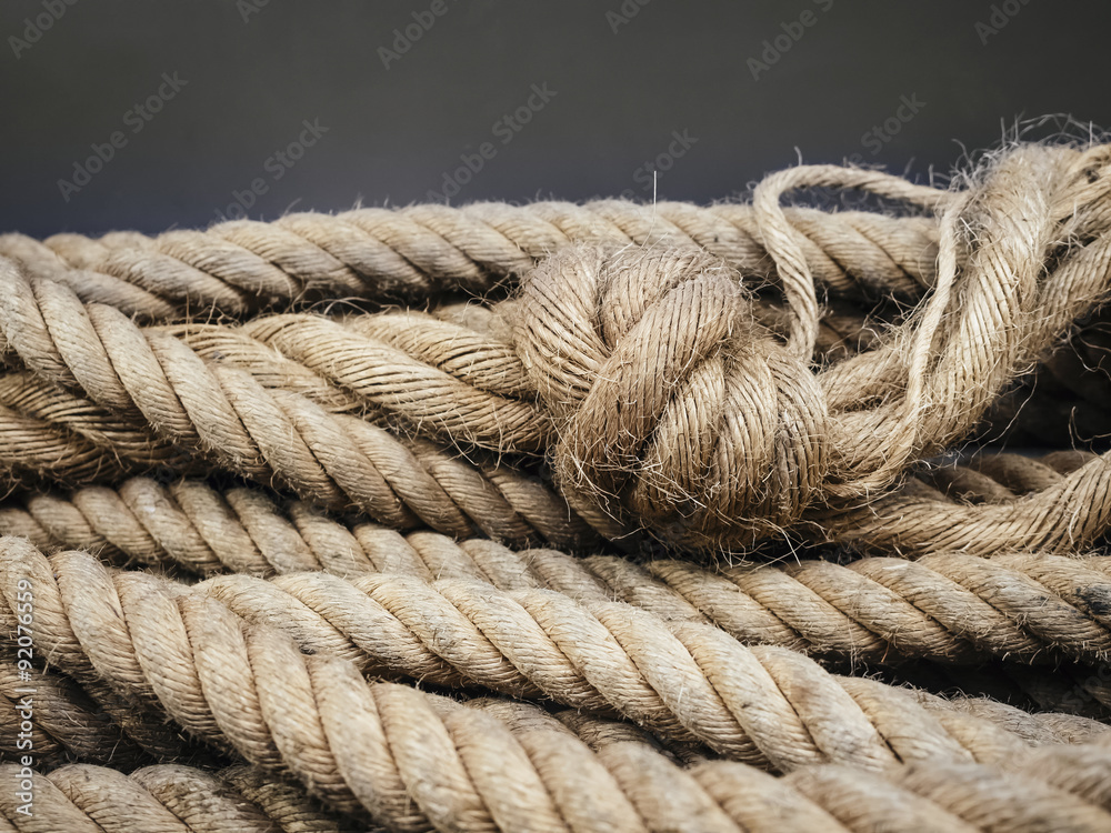 Boat Rope with knot Textured on Background