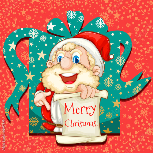 Merry  Christmas poster with Santa