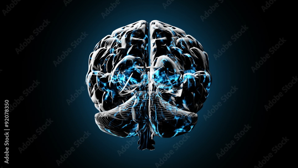 Brainstorm 101: A rotating human brain electrically charged with thought (Video Loop). Brainstorm 101: A rotating human brain electrically charged with thought (Video Loop).