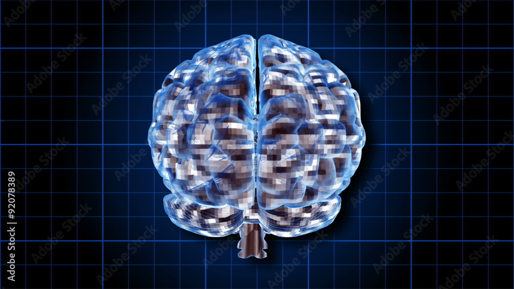 Brainstorm 102: A rotating human brain electrically charged with thought (Video Loop).