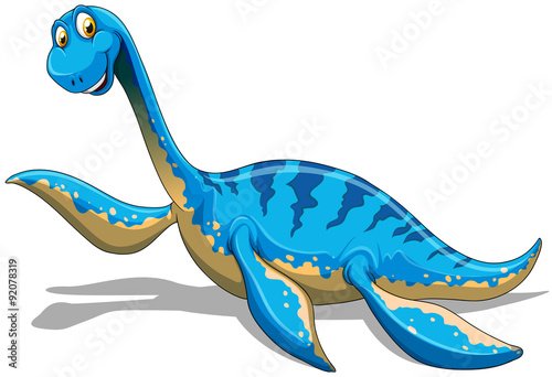 Blue dinosaur with long neck