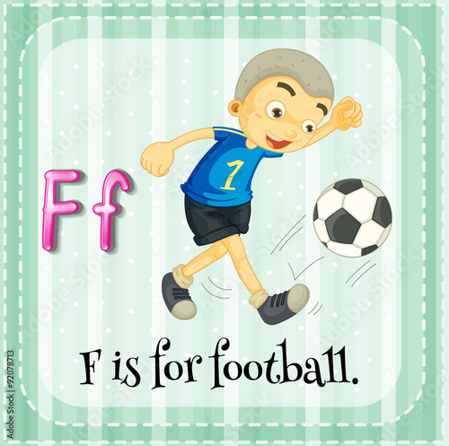 Flashcard letter F is for football
